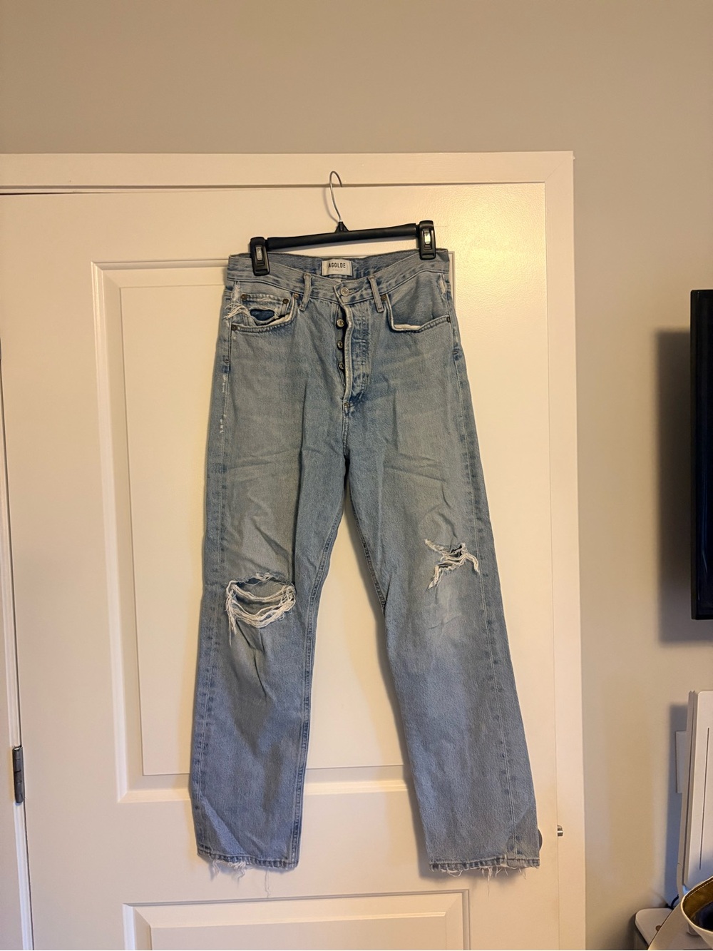 Agolde Light Blue Relaxed Distressed Jeans